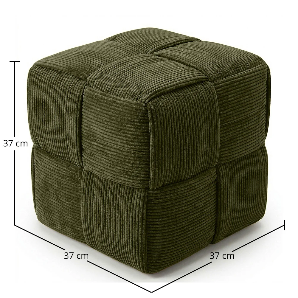 Puff Cuadrado Tapizado en Pana - Diseño Moderno - Cube image 10