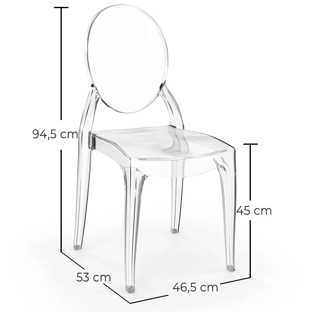 Pack de 4 Sillas de comedor Transparente - Estilo Victoria  image 10