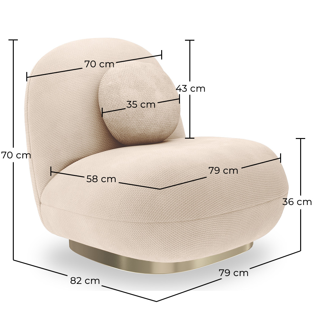 Sillón de Diseño Curvo Estilo Contemporáneo Tapizado en Chenille - Larry image 10