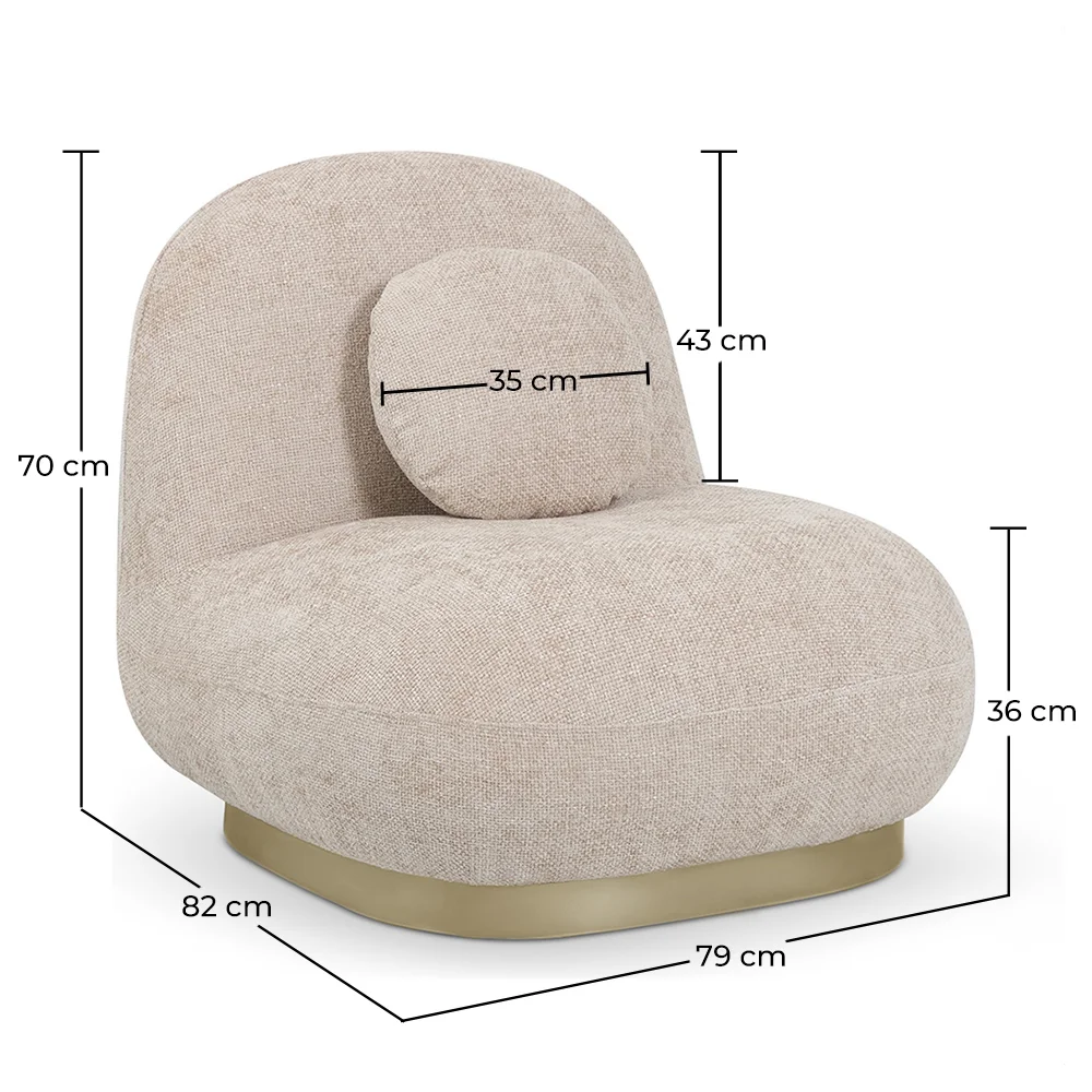 Sillón de Diseño Curvo Estilo Contemporáneo Tapizado en Chenille - Larry image 10