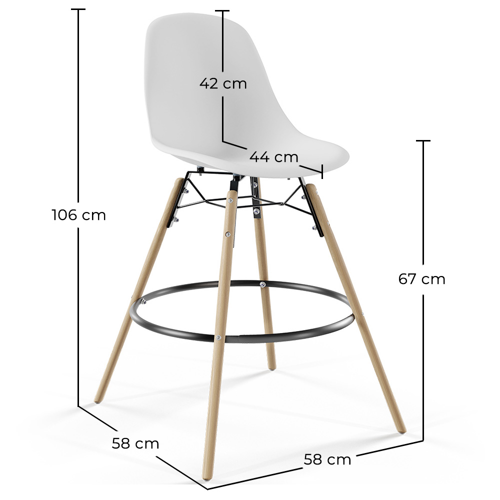 Taburete de bar Diseño Escandinavo - Patas de Madera - Skögur image 10