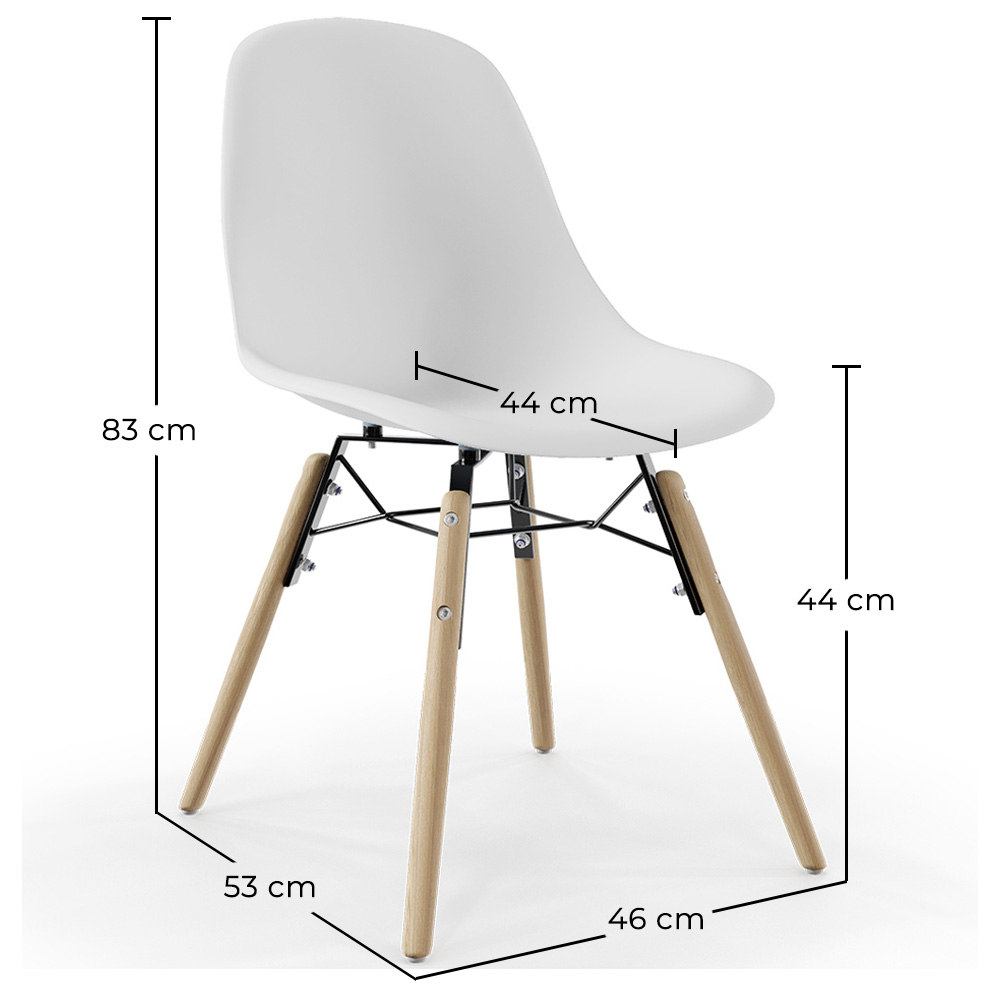 Pack de 2 de Silla de Comedor - Diseño Escandinavo - Patas de Madera - Skögur image 10