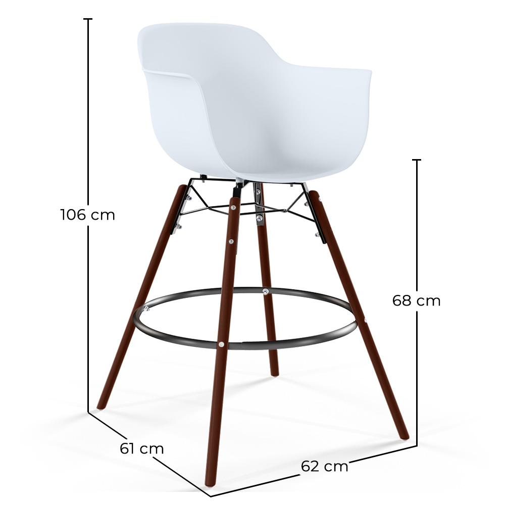 Taburete de bar - Diseño Escandinavo - Patas de Madera oscura - Nordika image 10