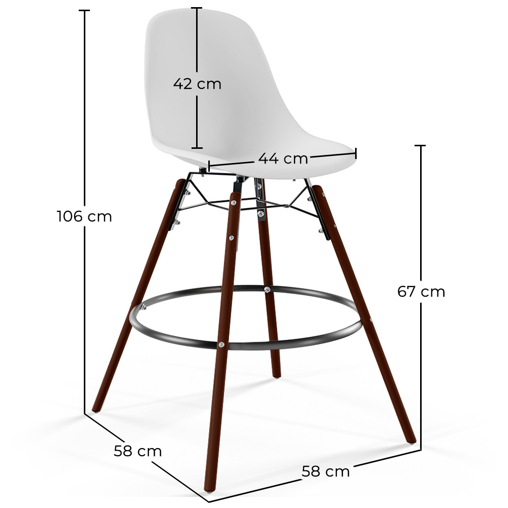 Taburete de Bar - Diseño Escandinavo - Patas de Madera Oscura - Skögur image 10