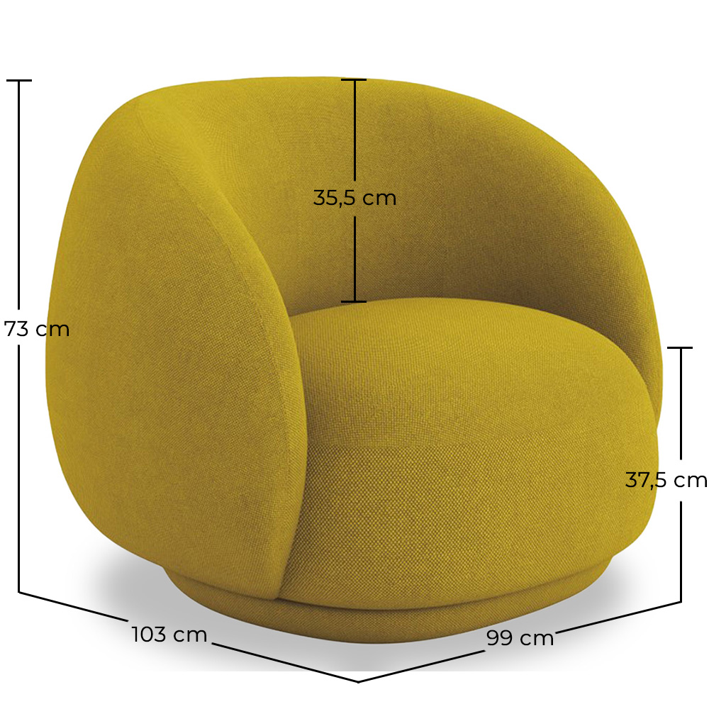 Sillón Tapizado de Diseño Envolvente - Estilo Curvo Moderno - Bobby image 10