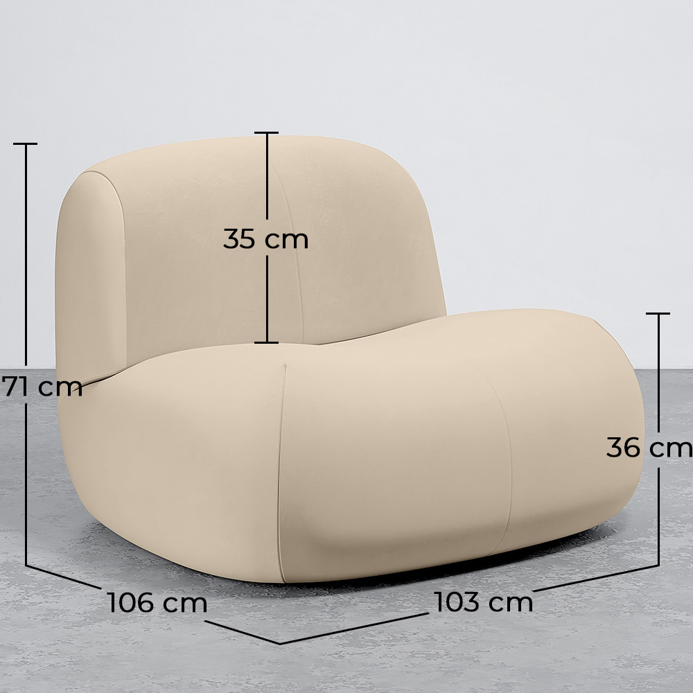 Sillón Moderno Minimalista Diseño Curvo Tapizado Terciopelo - Comodidad y Estilo Contemporáneo - Büba image 10