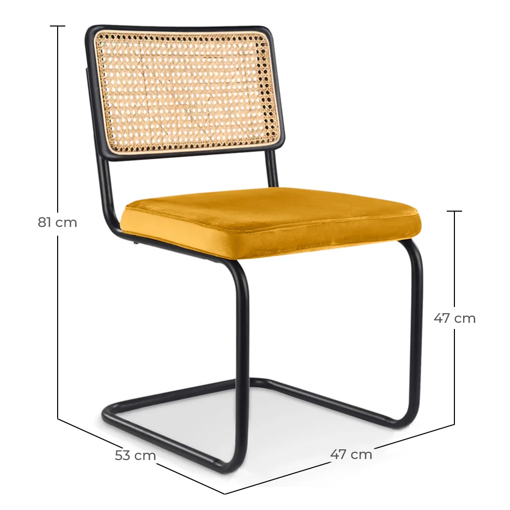 Silla de Comedor - Tapizado en Terciopelo - Madera y Ratán - New Edition - Puila image 10
