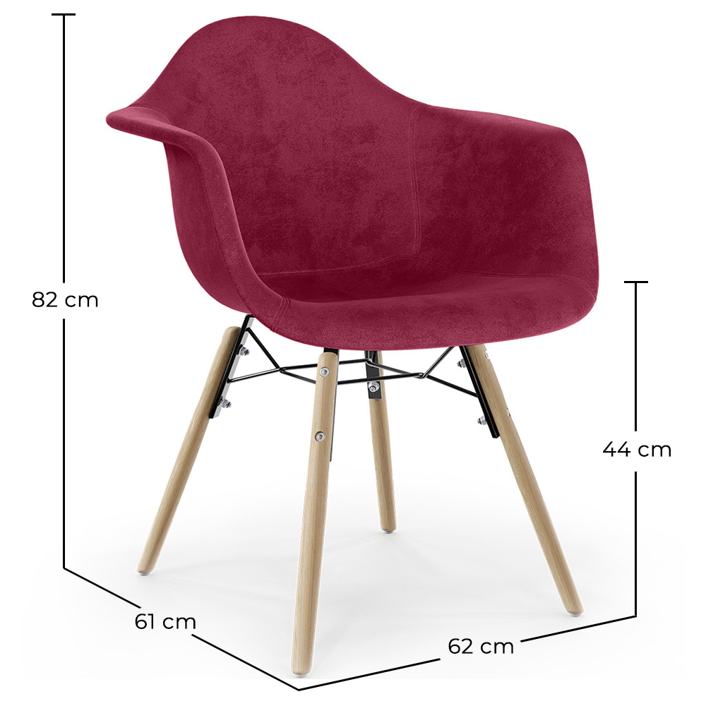 Silla de Comedor de Terciopelo - Diseño Escandinavo y Patas de Madera - Nordika image 10