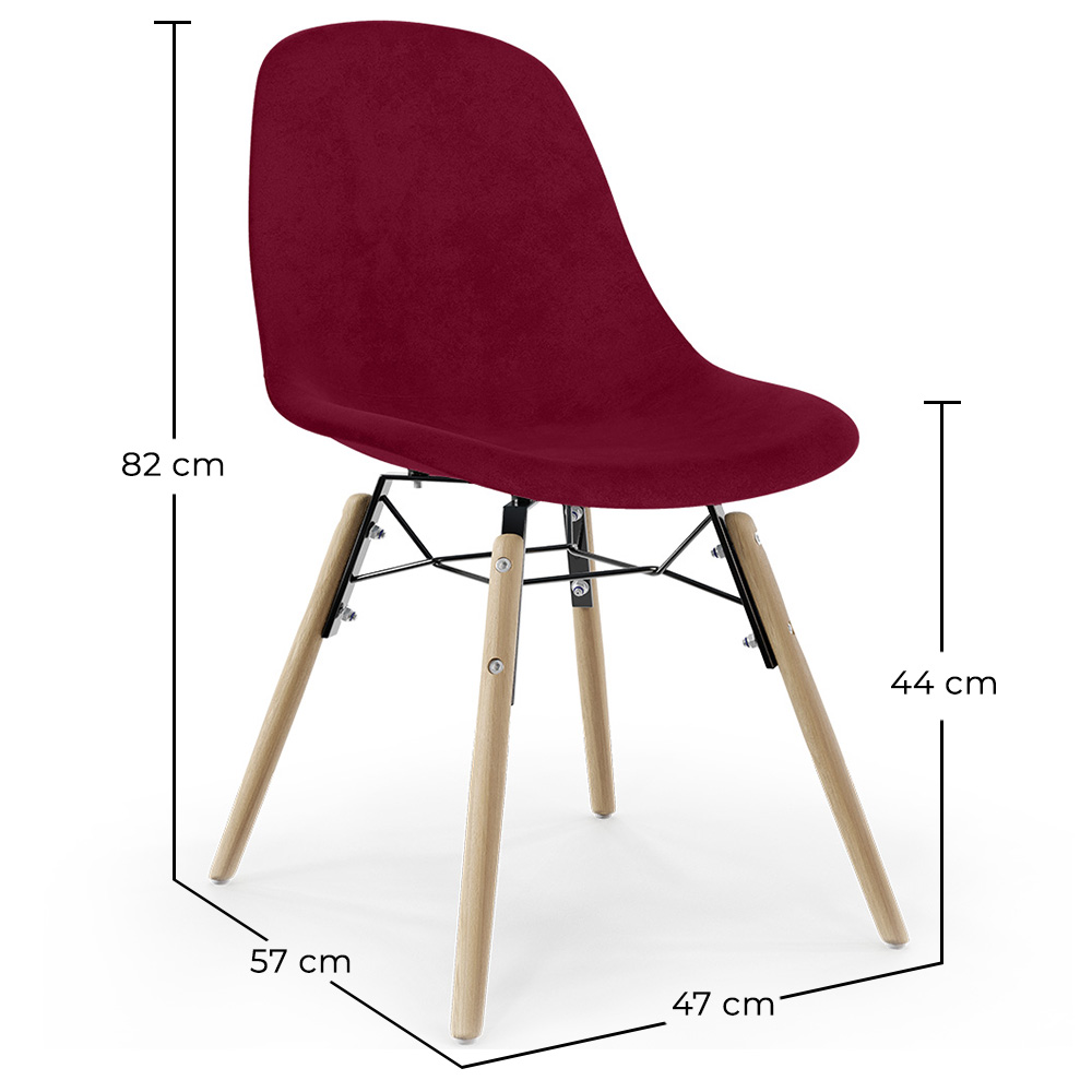 Silla de Comedor de Terciopelo - Diseño Escandinavo y Patas de Madera - Skögur image 10