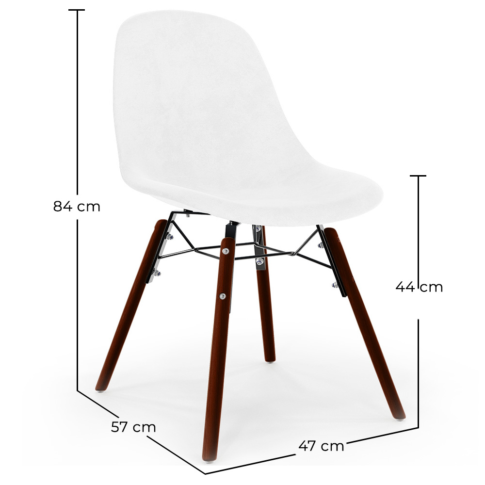 Silla de Comedor de Terciopelo - Diseño Escandinavo y Patas de Madera Oscura - Skögur image 10