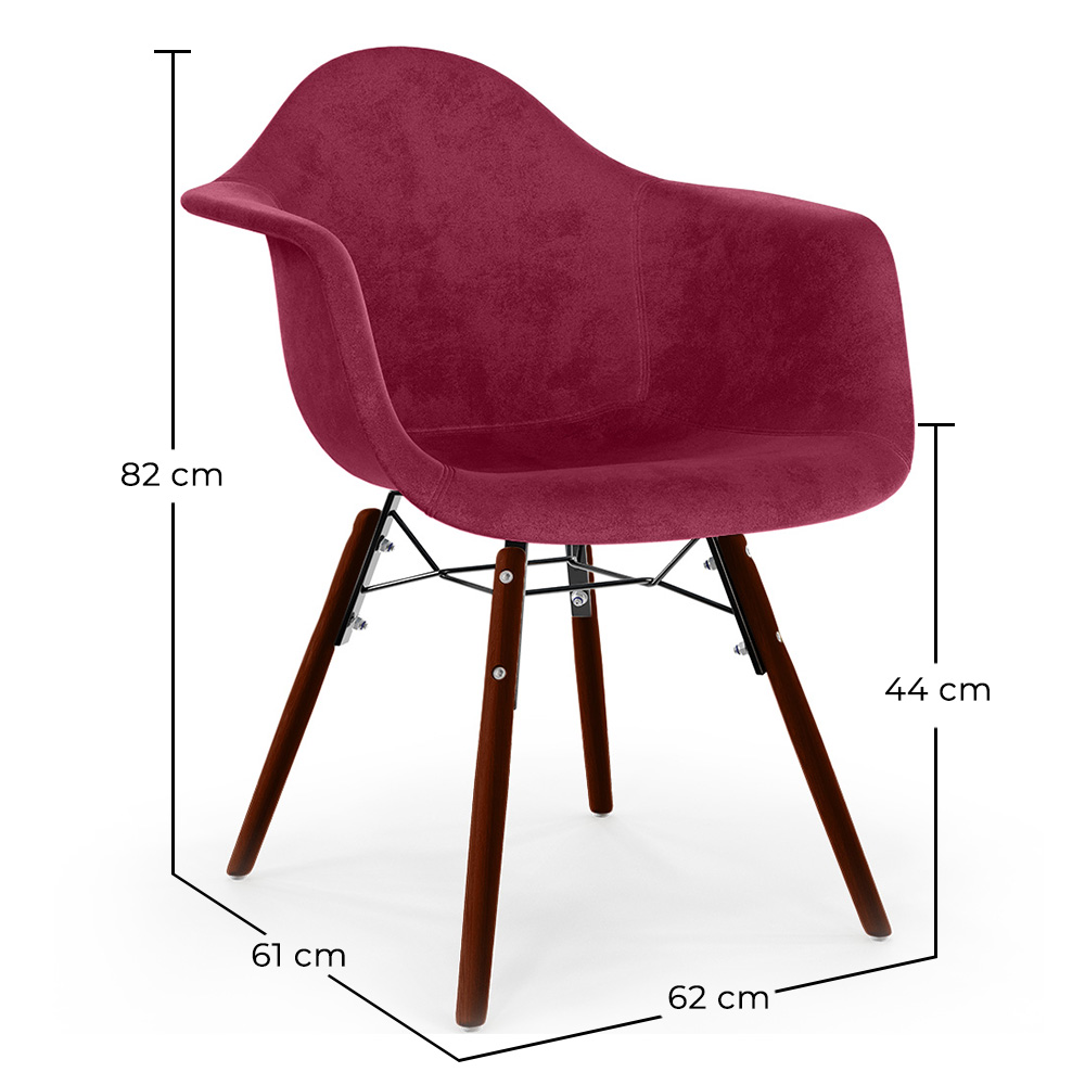 Silla de Comedor de Terciopelo - Diseño Escandinavo y Patas de Madera Oscura - Nordika image 10