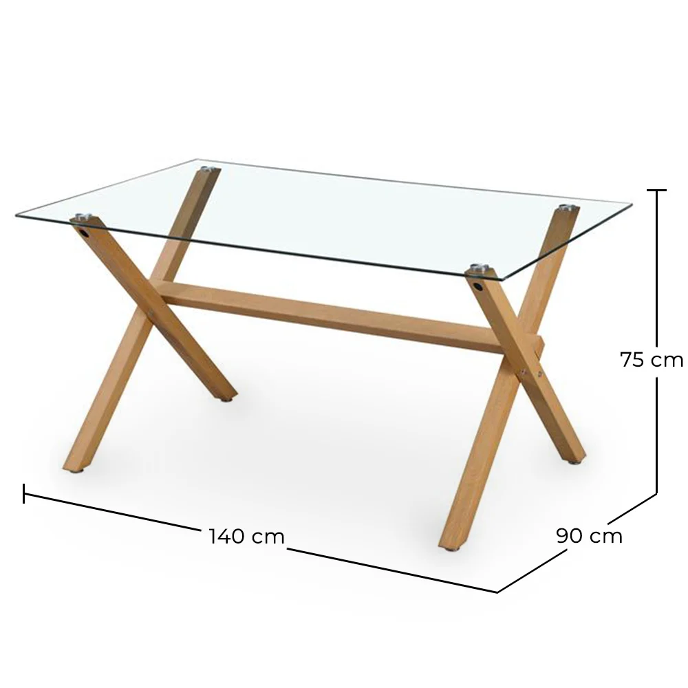 Mesa de Comedor Rectangular - Diseño Escandinavo -  6 Comensales - Tesfa image 10