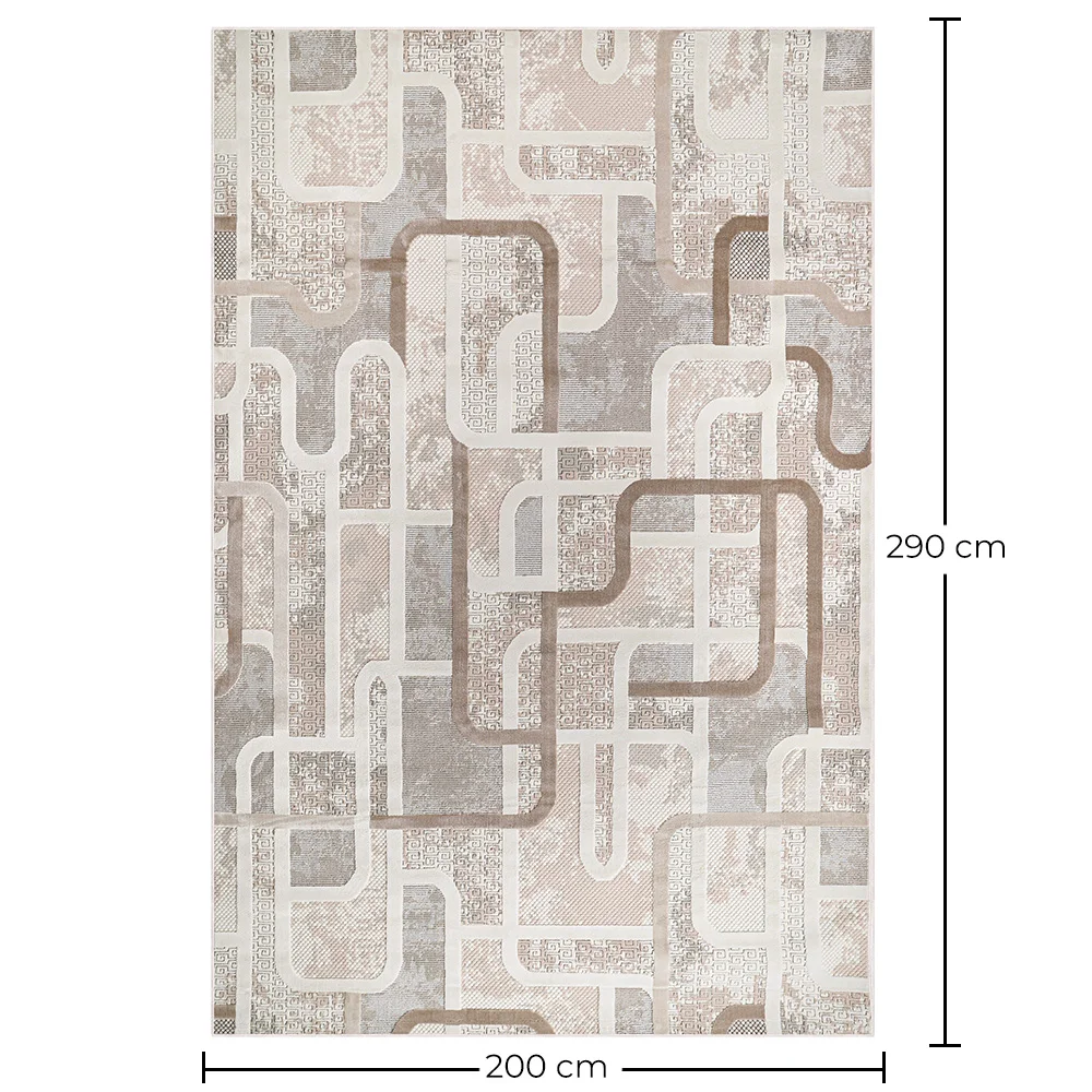 Alfombra Grande de Diseño Contemporáneo y Moderno - Beige (290x200 cm) - Ornate image 10
