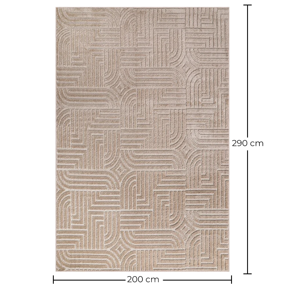 Alfombra Grande de Diseño Contemporáneo y Moderno - Beige (290x200 cm) - Rococo image 10