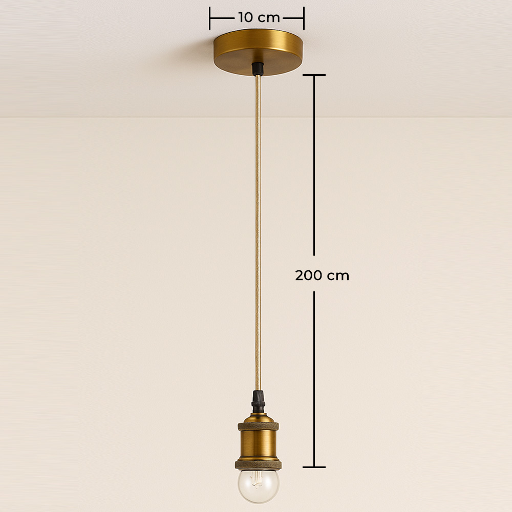 Cable lámpara colgante en dorado envejecido con altura ajustable - Berrey image 10