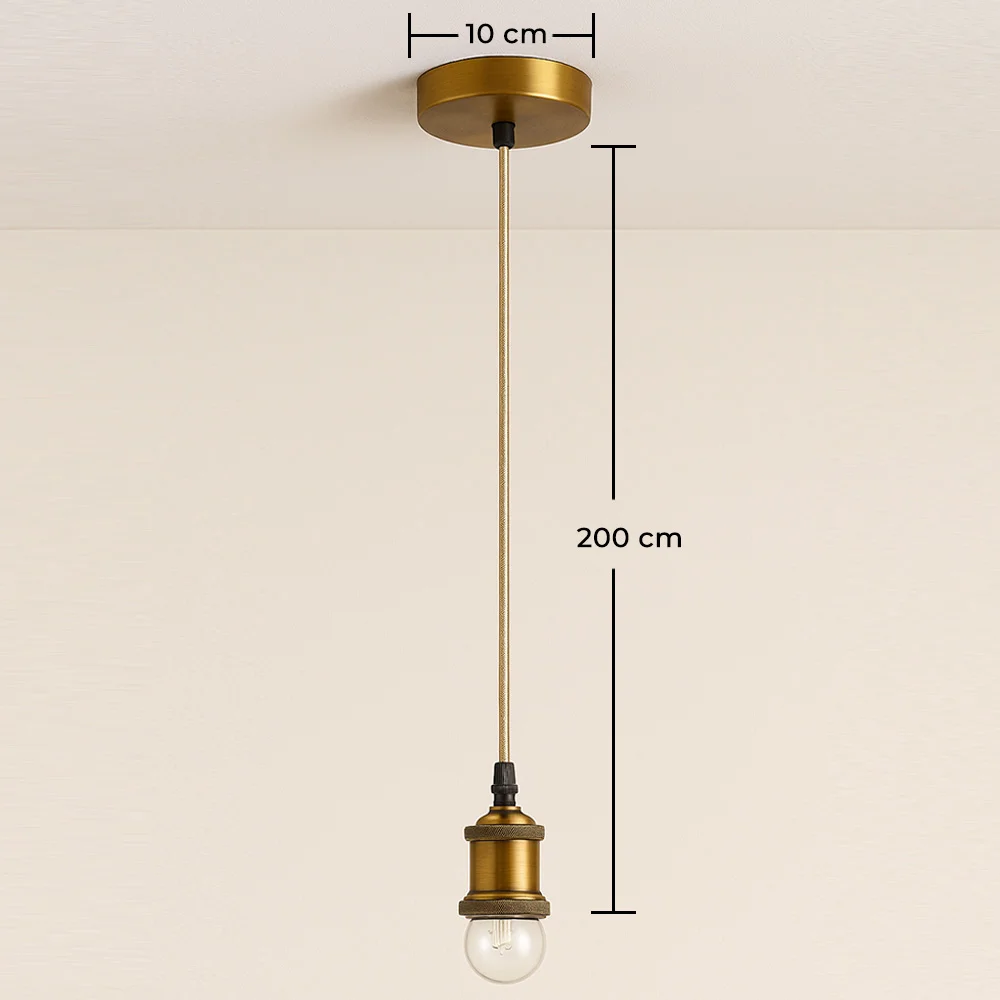 Cable lámpara colgante en dorado envejecido con altura ajustable - Berrey image 10