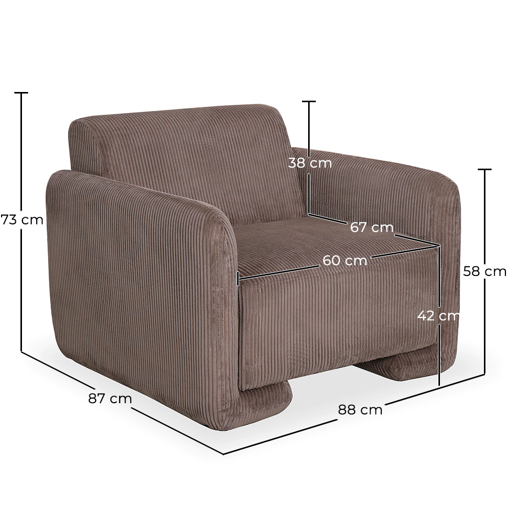 Sillón Tapizado en Pana Aterciopelada – Diseño Moderno - November image 10