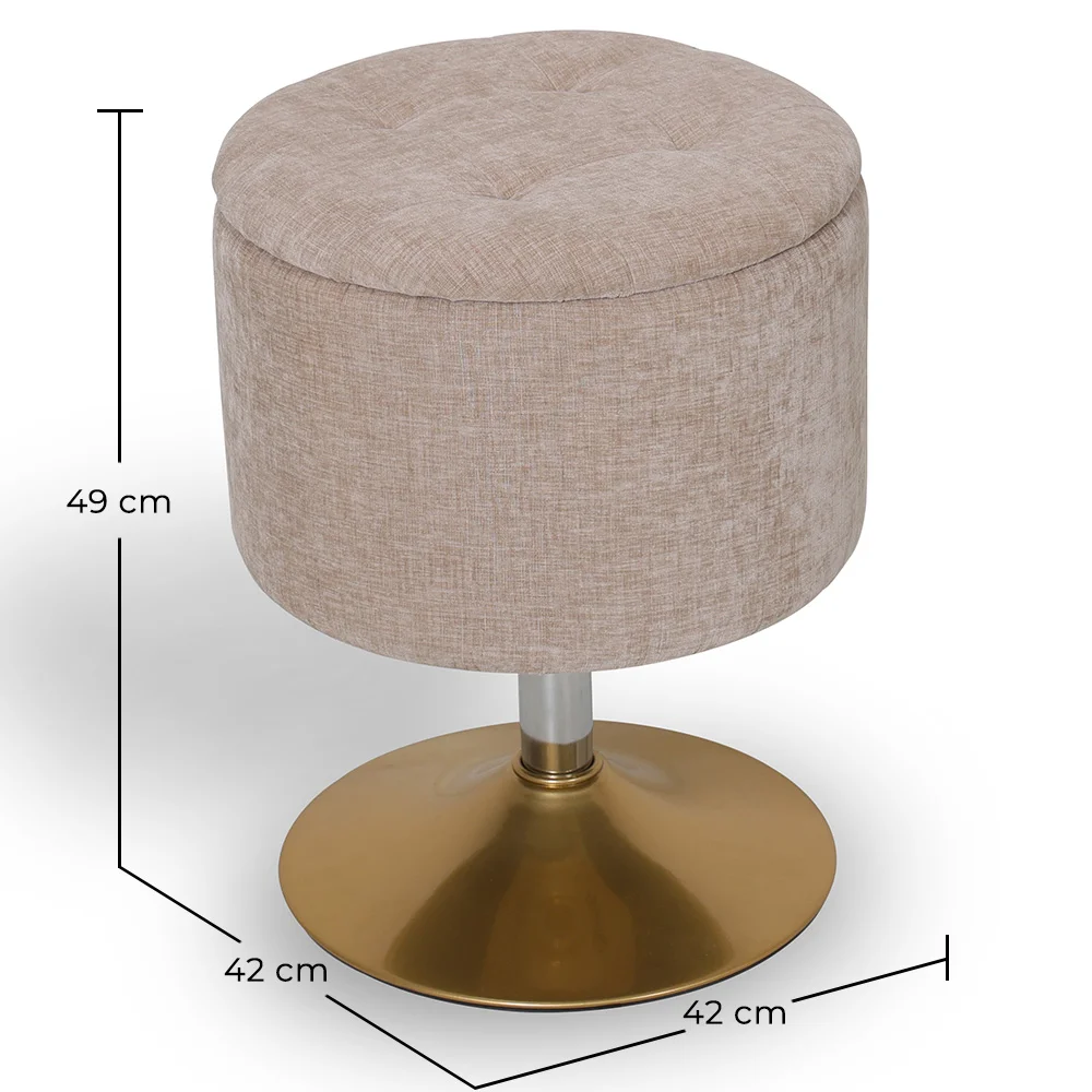 Taburete Con Almacenamiento Tapizado En Chenille - Tony image 10
