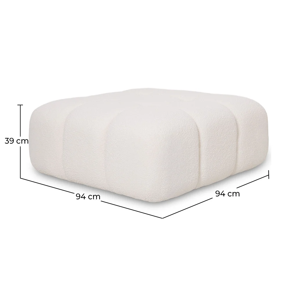 Pouf Modular Tapizado En Tela Bouclé - Diseño Moderno – Combinable Con Sofá Modular Bianca image 10