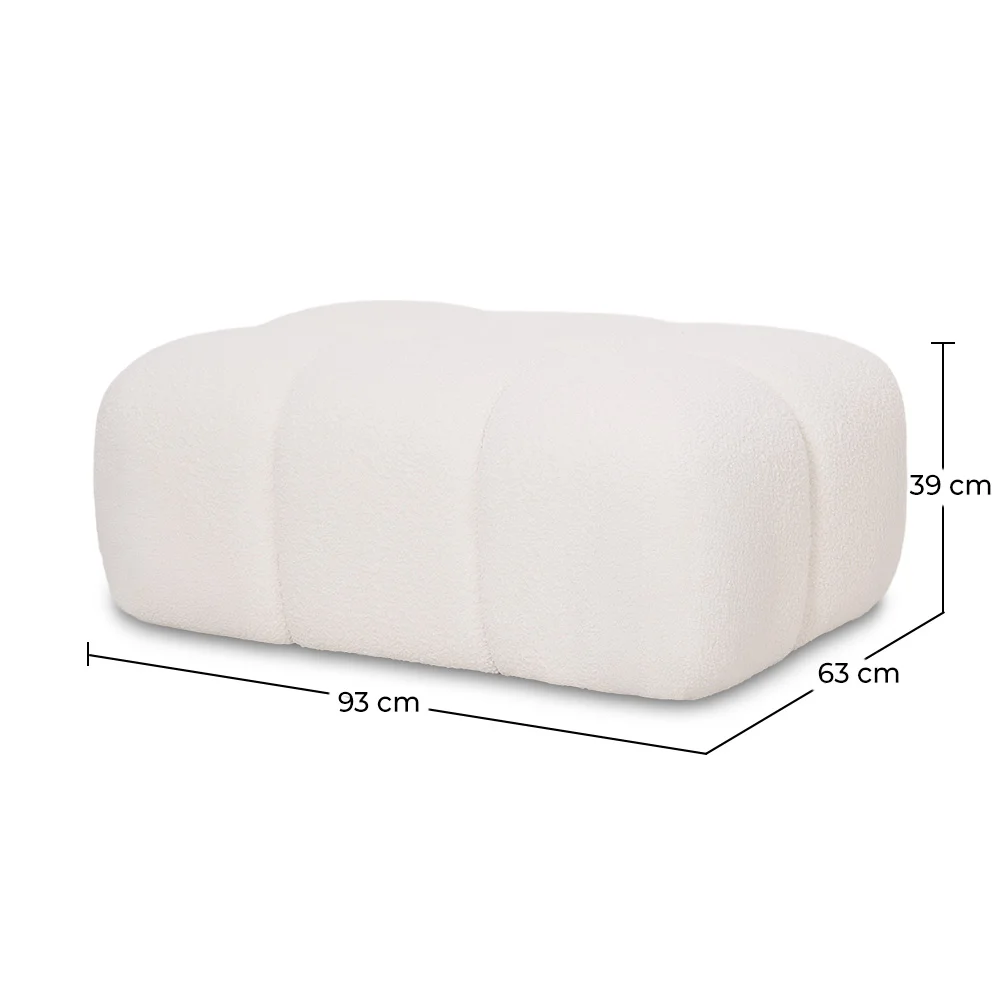 Pouf Modular Tapizado En Tela Bouclé - Diseño Moderno (93х63) – Combinable Con Sofá Modular Bianca image 10