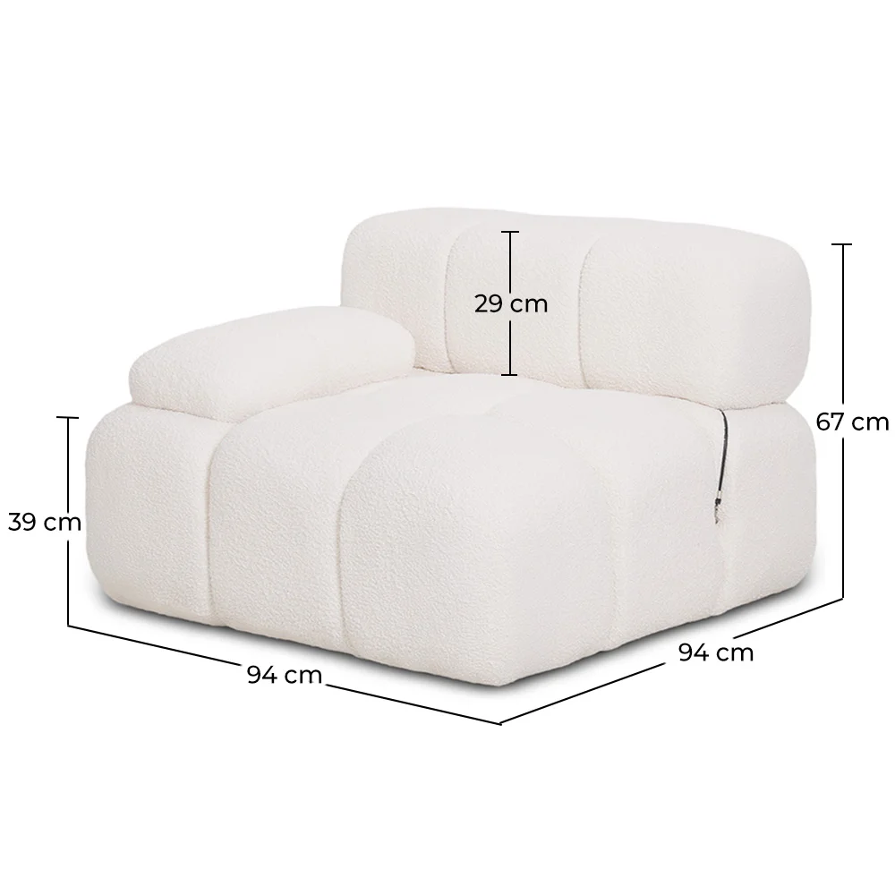Sillón Esquina Derecha - Tapizado En Tela Bouclé - Combinable Con Sofá Modular Bianca image 10