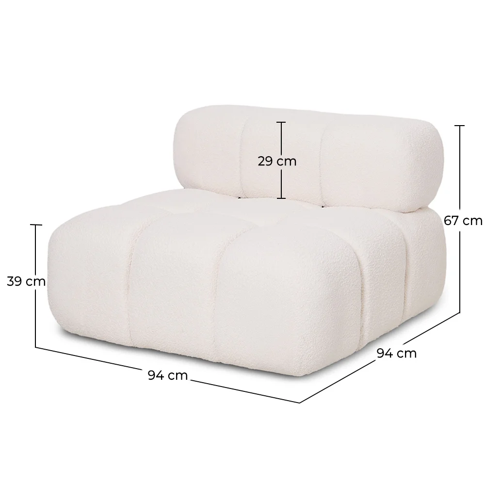 Sillón Tapizado En Tela Bouclé - Combinable Con Sofá Modular Bianca image 10
