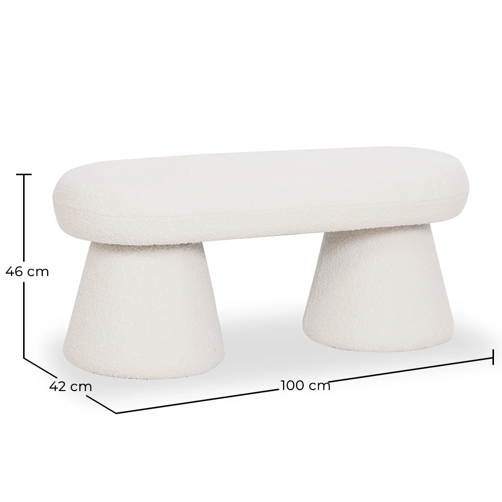 Banco Estilo Moderno Tapizado En Tela Bouclé - Kurt image 10