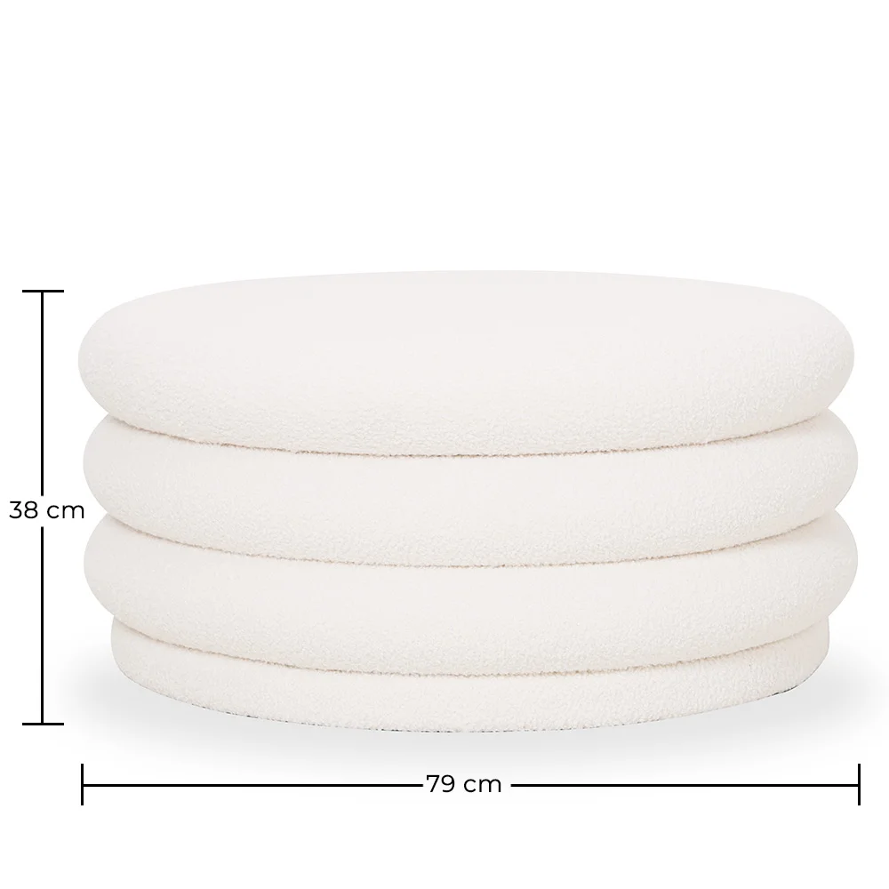 Ottoman Moderno Con Almacenamiento Tapizado En Tela Bouclé Multifuncional Como Mesa De Café - Dass image 10