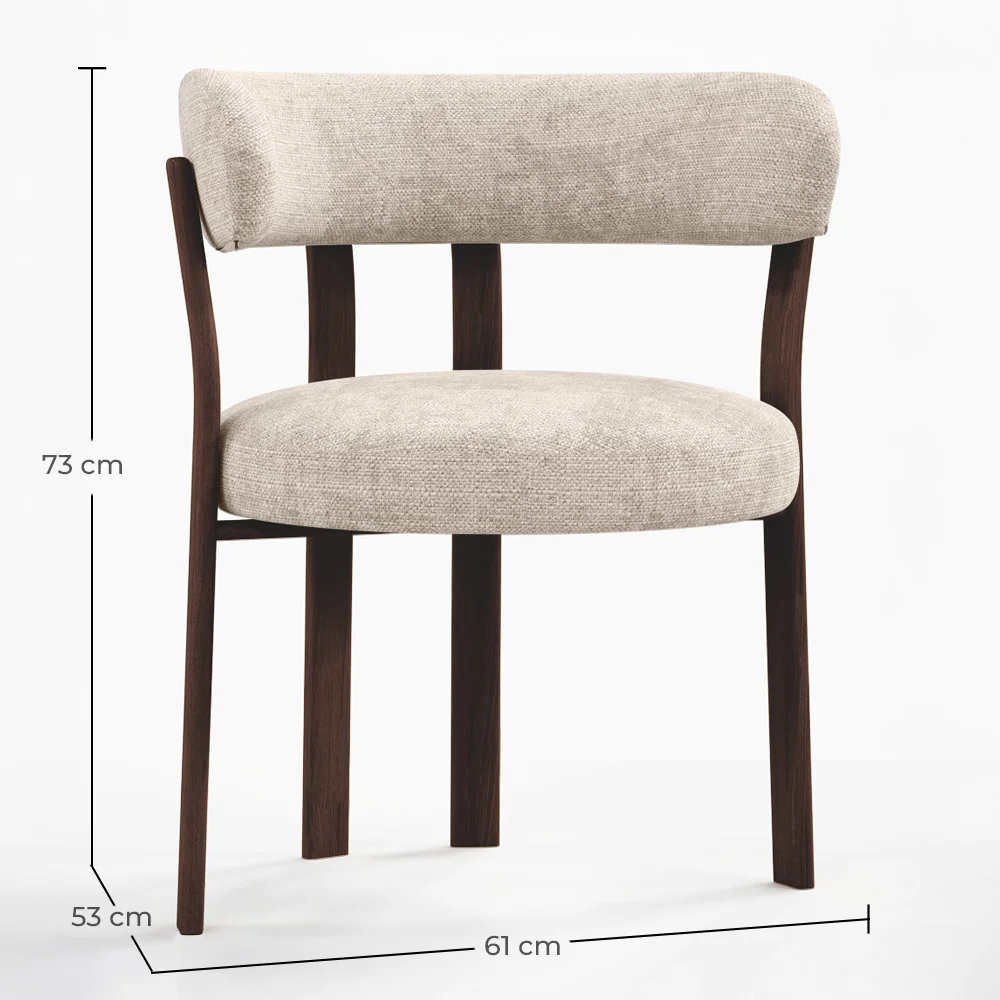 Sillón de salón con Reposabrazos tapizado en Chenille -  Patas efecto madera oscura - Diseño ergonómico y moderno - Okare image 10