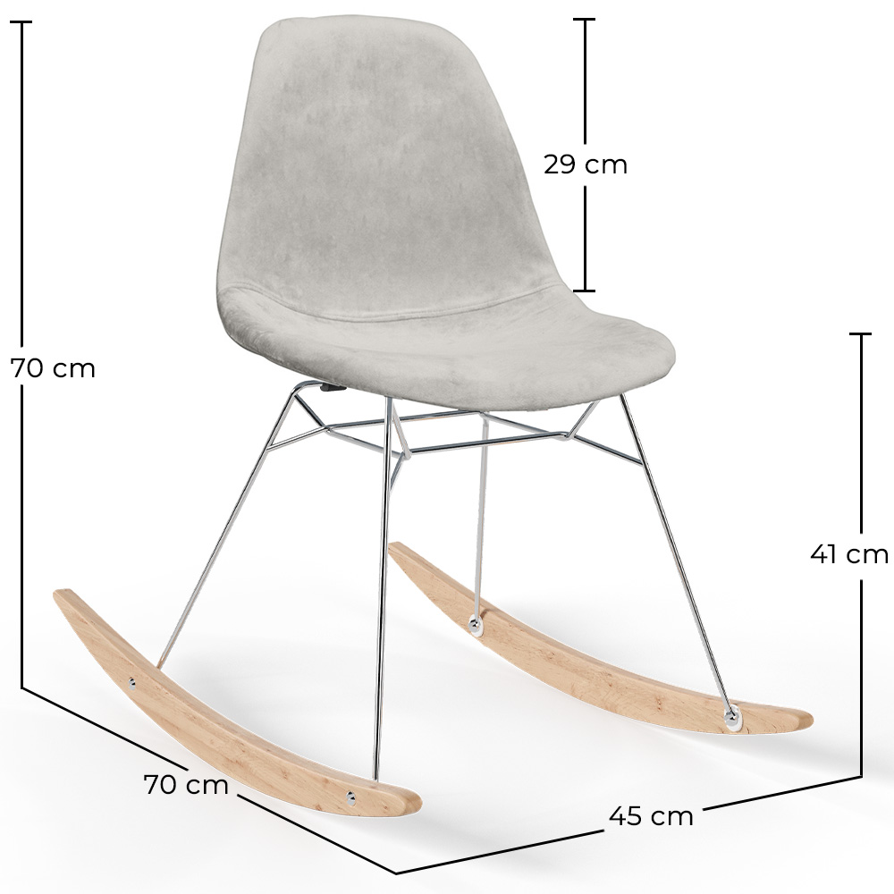 Mecedora Moderna para Adultos Tapizada en Tela – Patas de Acero y Madera - Skögur image 10
