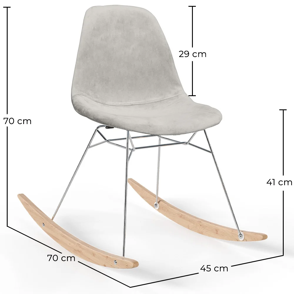 Mecedora Moderna para Adultos Tapizada en Tela – Patas de Acero y Madera - Skögur image 10