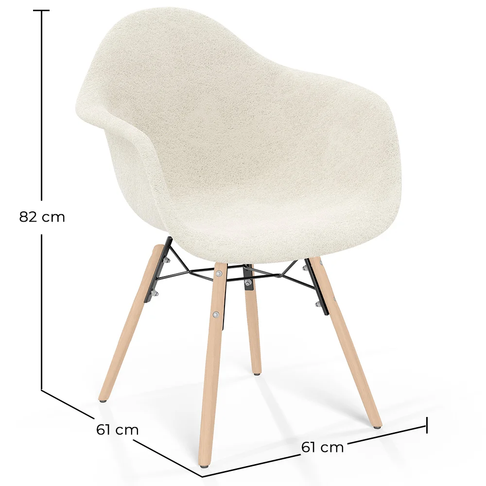 Silla tapizada bouclé con brazos - Escandinava – Comedor, escritorio o sala de espera - Nordika  image 10