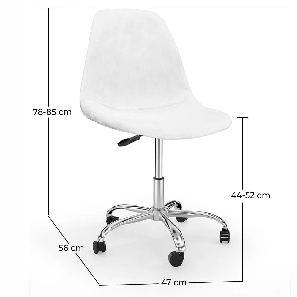 Silla de oficina giratoria con ruedas - Tapizada en Terciopelo - Patas Acero - Denisse image 10