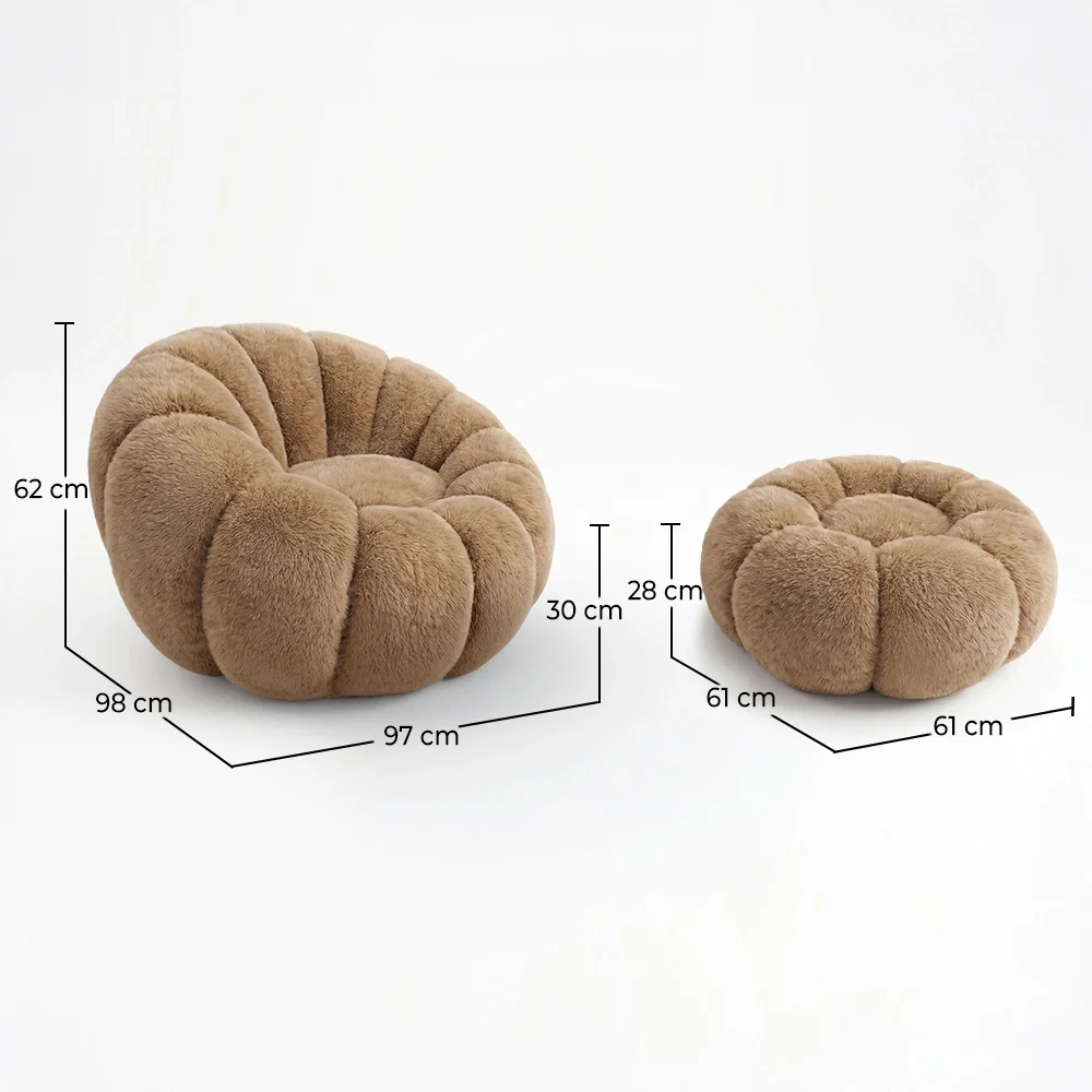 Sillón tapizado con otomano - tela suave - Rubi image 10