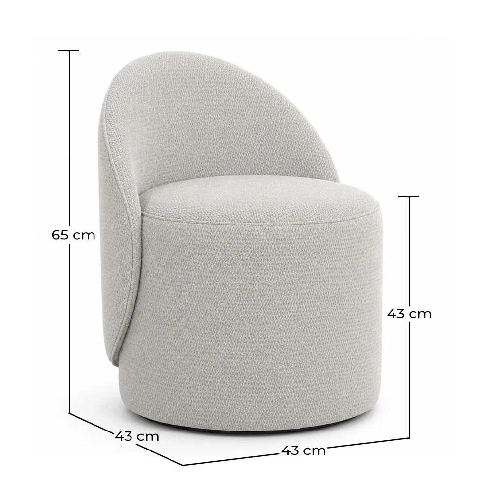 Taburete bajo redondo - asiento tapizado con respaldo - Yaby image 10