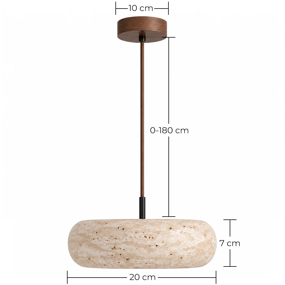 Lámpara de Techo Colgante - Madera y Travertino - Marguerite image 10