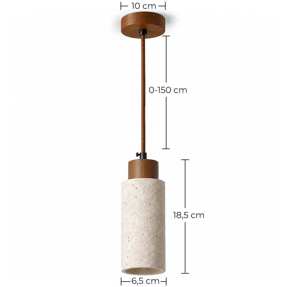 Lámpara de Techo Colgante de Madera y Travertino – Élodie image 10