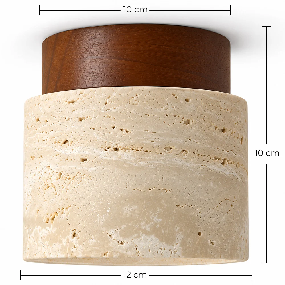 Lámpara de Techo - Plafón - Madera y Traverino - Léonie image 10