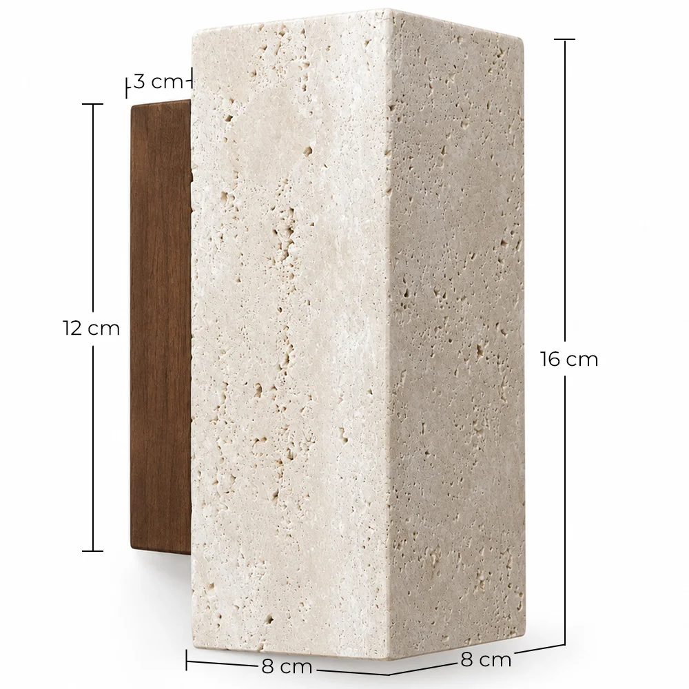 Lámpara de Pared – Aplique de Madera y Travertino – Violette image 10