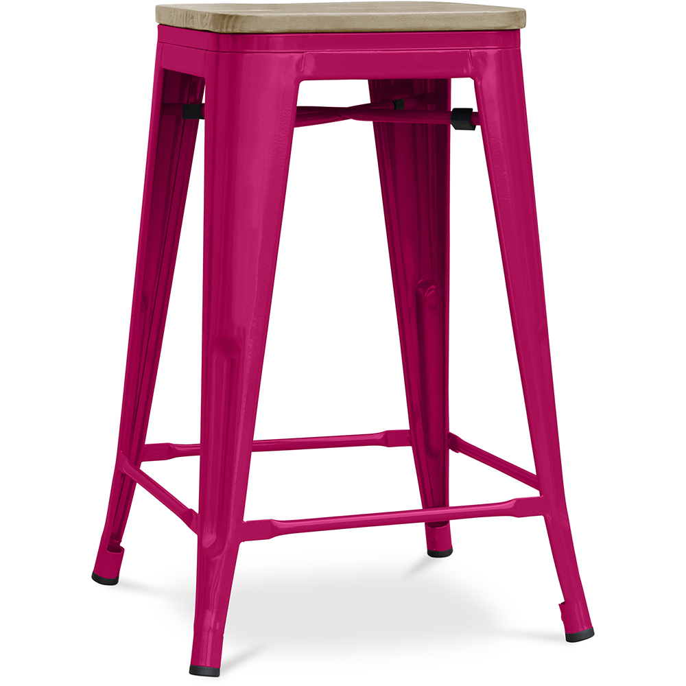 Taburete de Bar Diseño Industrial - Madera y Acero - 61cm - Stylix - Imagen 9 de 20