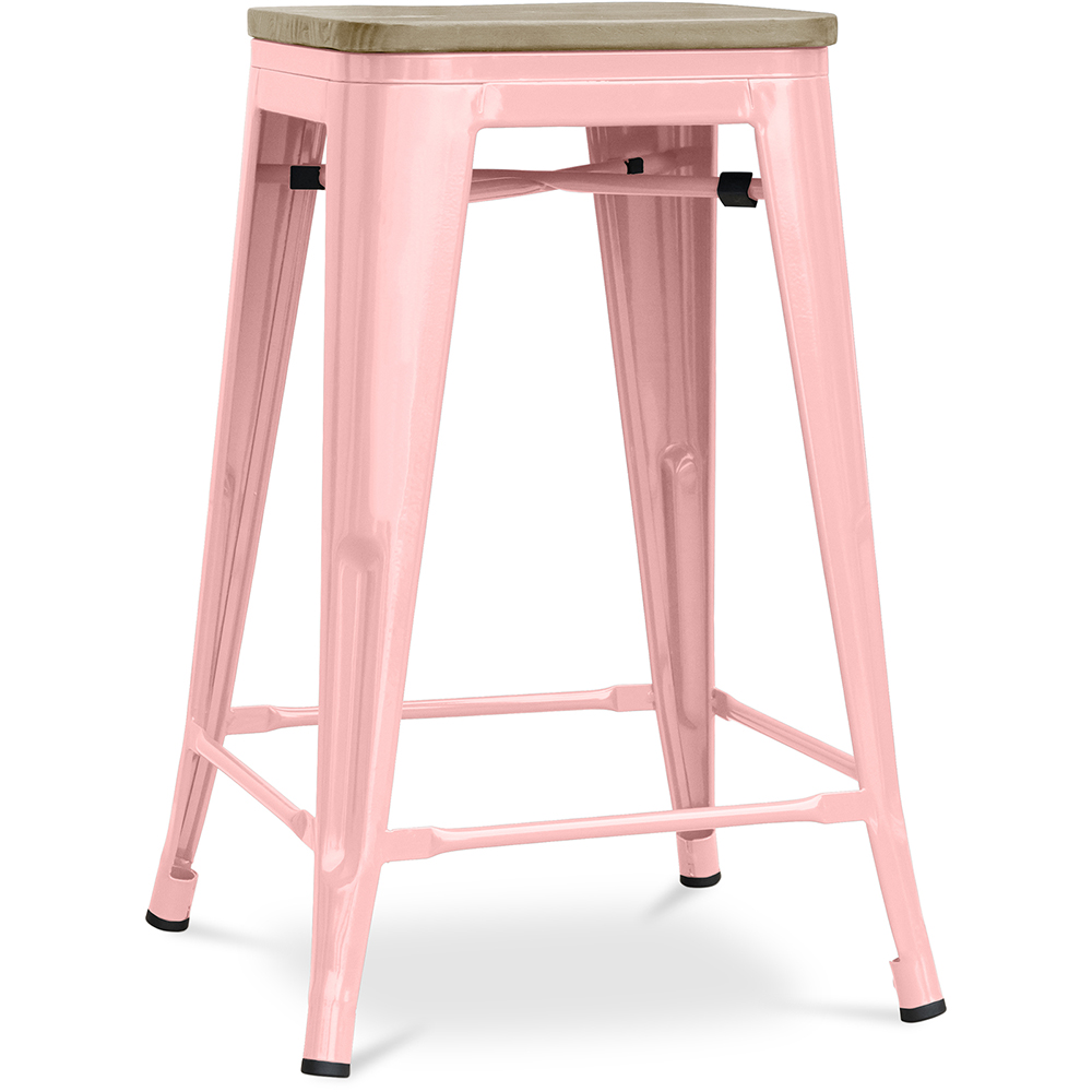 Taburete de Bar Diseño Industrial - Madera y Acero - 61cm - Stylix - Imagen 18 de 20