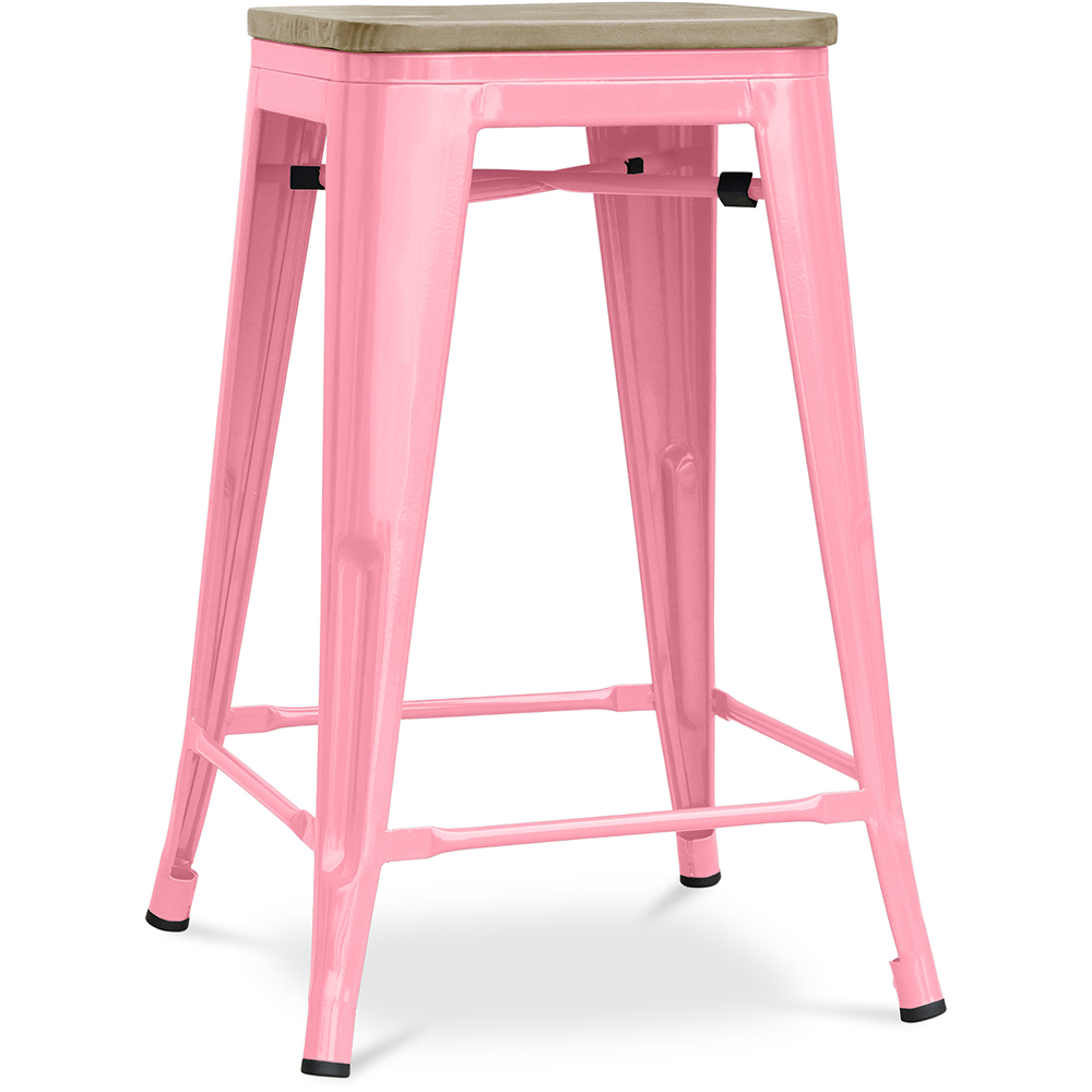 Taburete de Bar Diseño Industrial - Madera y Acero - 61cm - Stylix - Imagen 17 de 20