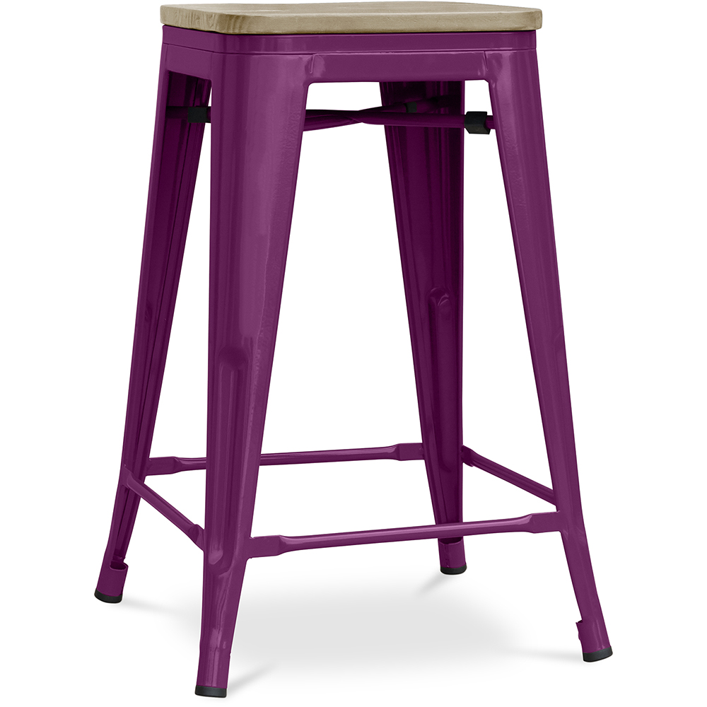 Taburete de Bar Diseño Industrial - Madera y Acero - 61cm - Stylix - Imagen 15 de 20