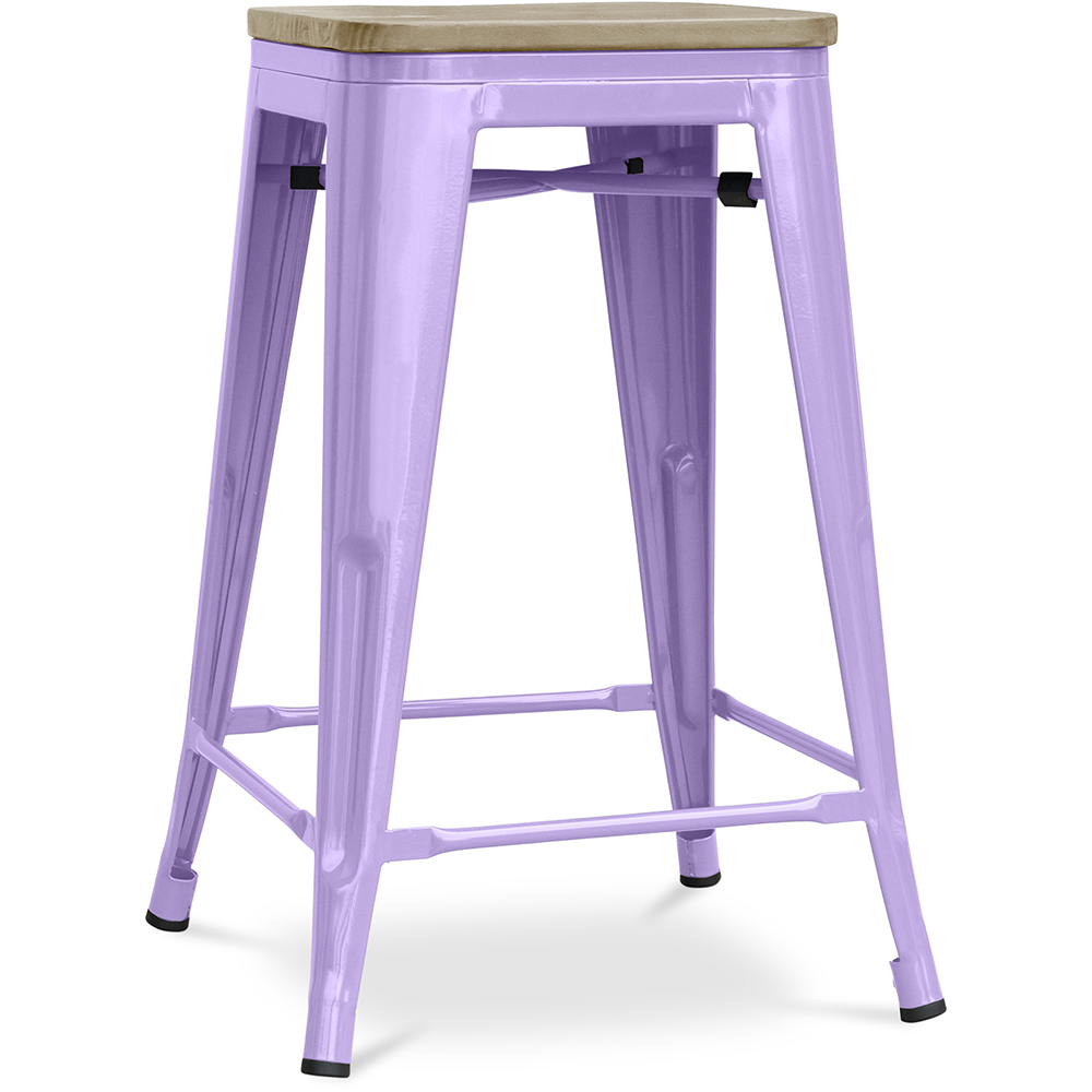 Taburete de Bar Diseño Industrial - Madera y Acero - 61cm - Stylix - Imagen 14 de 20