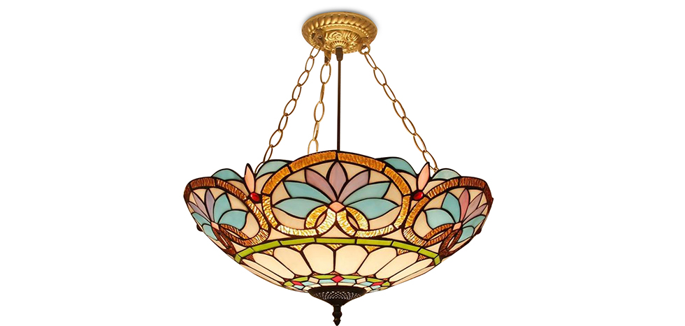 Lámpara colgante Diseño Tiffany Cristal Vintage Estilo Victoriano - Josie