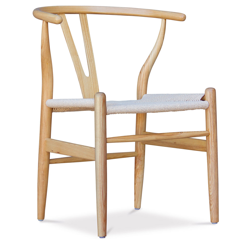 Silla de Comedor Escandinava de Madera con Asiento de cuerda Wish Silla de Comedor Escandinava de Madera con Asiento de cuerda Wish