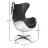 Sillón de Diseño con Reposabrazos - Diseño Huevo - Cuero y Metal - Cocoon  image 7