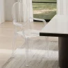 Pack de 4 Sillas de comedor Transparente - Diseño con Reposabrazos - Louis XIV image 7