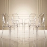 Pack de 4 Sillas de comedor Transparente - Diseño con Reposabrazos - Louis XIV image 7