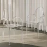 Pack de 4 Sillas de comedor Transparente - Diseño con Reposabrazos - Louis XIV image 7